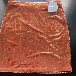 gold crushed velvet short skirt